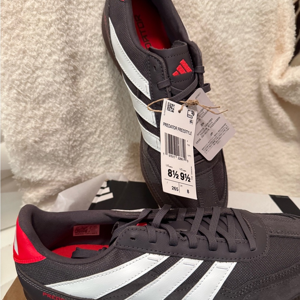 Adidas Predator Freestyle Shoes - Dark Gray and Red
